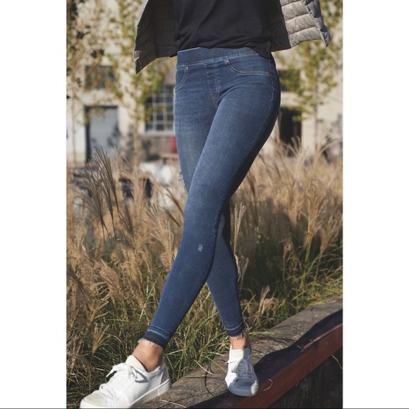 Spanx Distressed High Rise Skinny Jeans - Picture 2 of 16